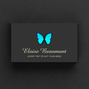 Carte De Visite Élégant Papillon Turquoise