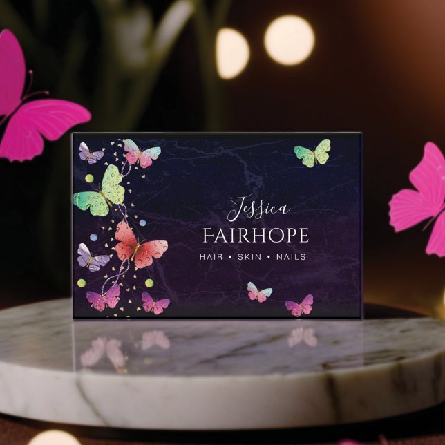 Carte De Visite Élégant Papillons Bright Violet (Créateur téléchargé)