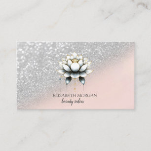 Carte De Visite Elégant Parties scintillant Argent élégant Bokeh L