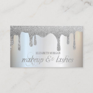 Carte De Visite Élégant Parties scintillant Argent Lecteurs Profes