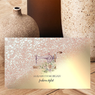 Carte De Visite Elegant Parties scintillant or Bokeh Ombre