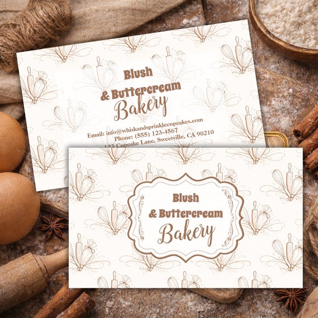 Carte De Visite Elegant Pastel Bakery Branding (Créateur téléchargé)