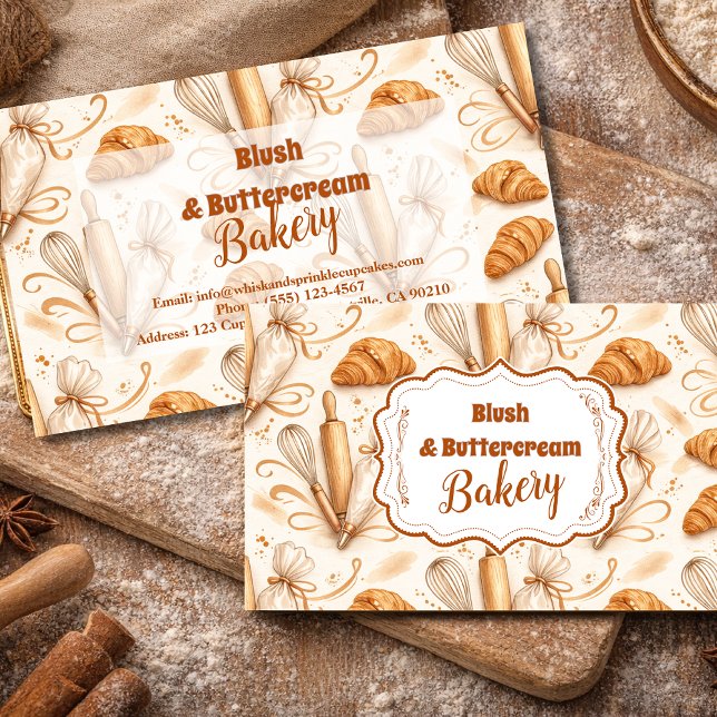Carte De Visite Elegant Pastel Bakery Branding (Créateur téléchargé)