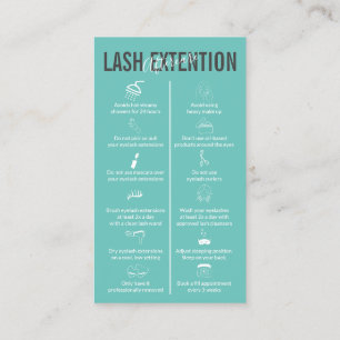 Carte De Visite Élégant Pastel Green Lash Extension Aftercare