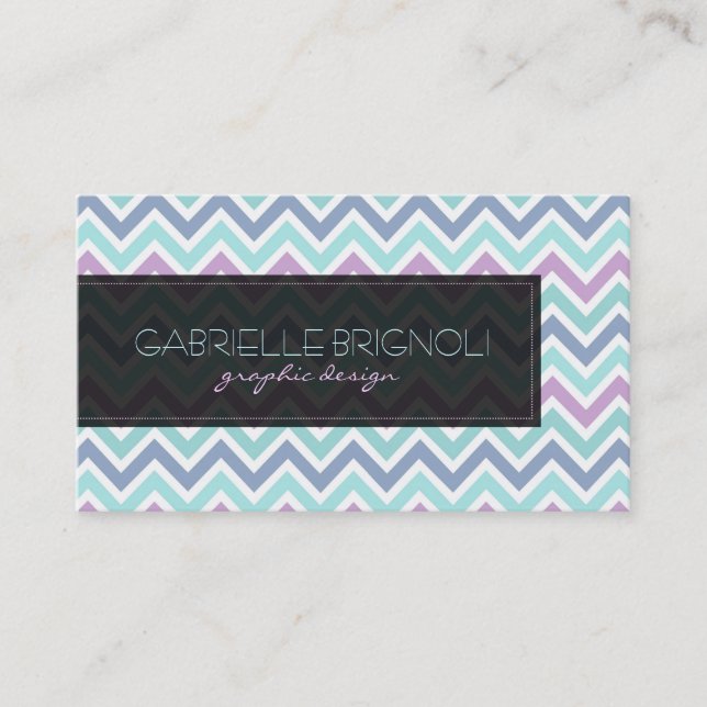 Carte De Visite Elégant Pastel Tones Chevron Motif (Devant)