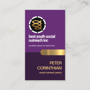 Carte De Visite Élégant Pasteur De Poissons D'Ichthus, Violet Reli