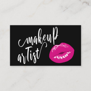 Carte De Visite Elégant peintre de maquillage moderne magenta rose