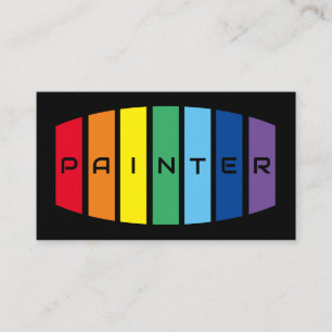 Carte De Visite Elégant Peintres arc-en-ciel rayures de couleur