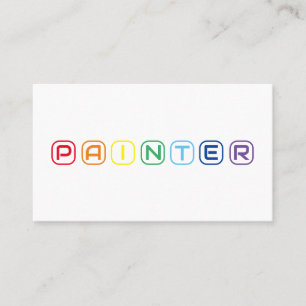 Carte De Visite Elégant Peintres pluviaux lettres de couleur arc-e