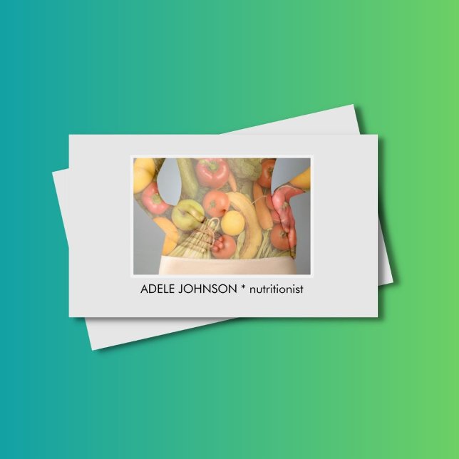 Carte De Visite Élégant Photo Corps nutritionniste diététiste (Créateur téléchargé)