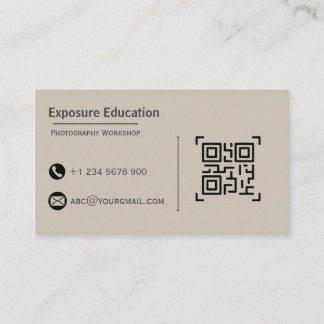 Carte De Visite Elegant Photography Workshop Brown Business Card