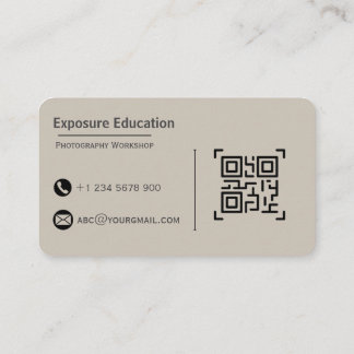 Carte De Visite Elegant Photography Workshop Brown Business Card