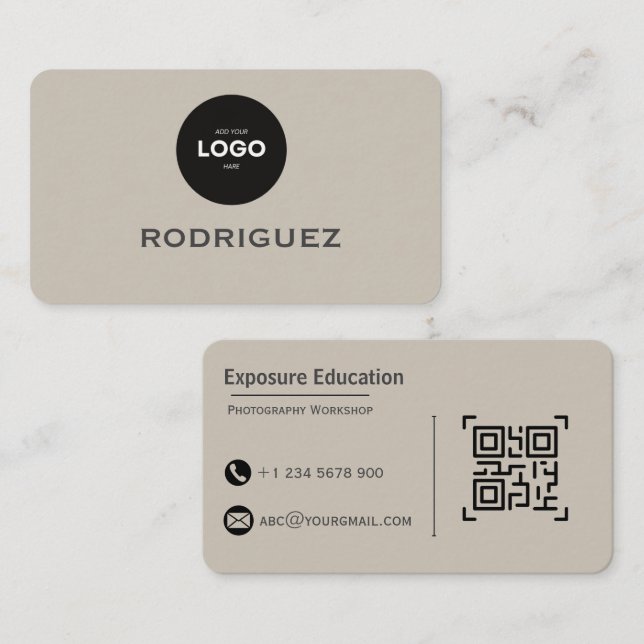 Carte De Visite Elegant Photography Workshop Brown Business Card (Devant / Derrière)