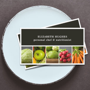 Carte De Visite Élégant Photos Professionnelles Légumes Chef