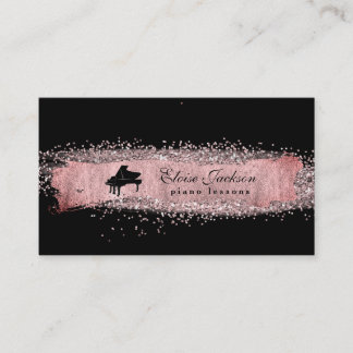 Carte De Visite élégant piano floral leçons design