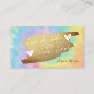 Carte De Visite Élégant pinceau feuille d'or Tie Dye fait main