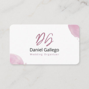 Carte De Visite Élégant Planificateur de Mariage à l'Aquarelle Ros