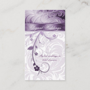 Carte De Visite Élégant planificateur de mariage Floral Leaf Pur