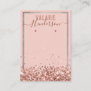 Carte De Visite Élégant Porte-oreille en Parties scintillant ros