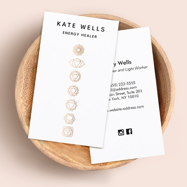 Carte De Visite Élégant Praticien des chakras d'or Reiki (Créateur téléchargé)