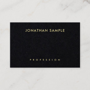 Carte De Visite Elégant Premium Black Gold Look Texte Design moder