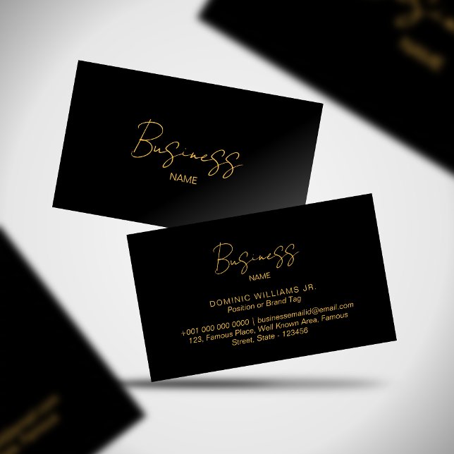 Carte de visite élégant - Premium & Minimal | DP7 (elegant, professional, designer, business card, visiting card, template, custom business card, gold)