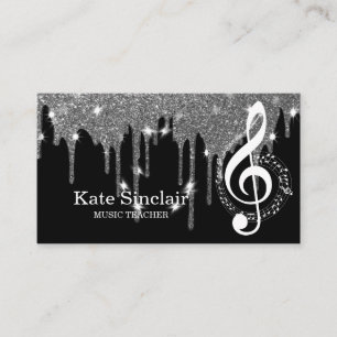 Carte De Visite Elégant professeur de musique Piano Keys Musical