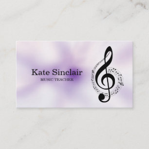 Carte De Visite Elégant professeur de musique Piano Keys Musical