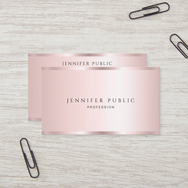 Carte De Visite Elegant Professional Template Luxury Rose Gold (Devant/Arrière en situation)