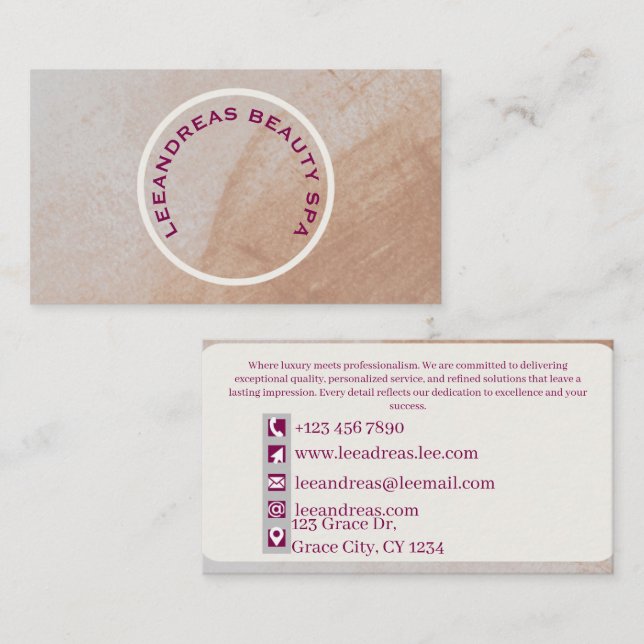 Carte De Visite Élégant Professionnel (Devant / Derrière)