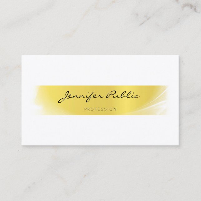 Carte De Visite Élégant Professionnel Calligraphié Tendance Luxe O (Devant)