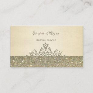 Carte De Visite Élégant Professionnel Chic Luxe, Glitterie, Dentel