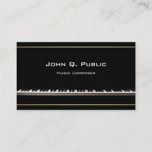 Carte De Visite Élégant professionnel de compositeur de musique de