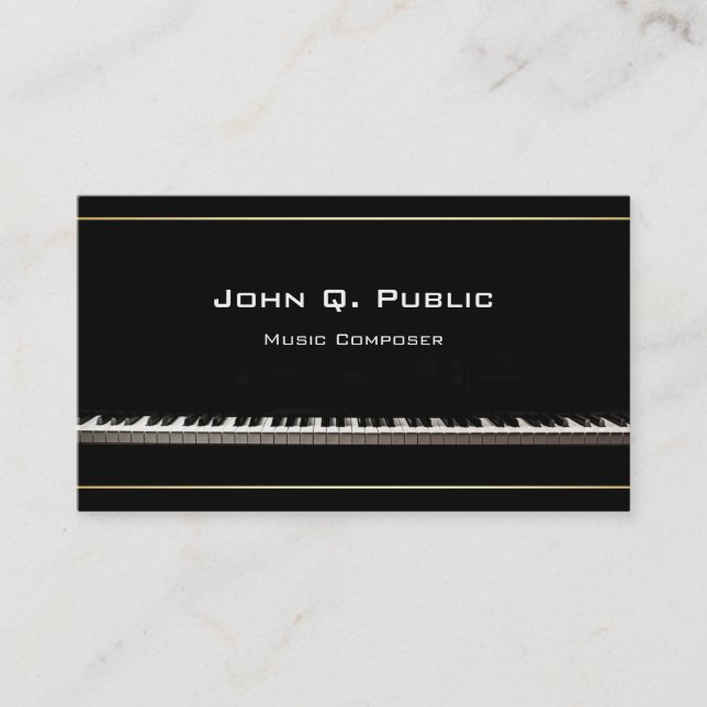 Carte De Visite Élégant professionnel de compositeur de musique de (Devant)