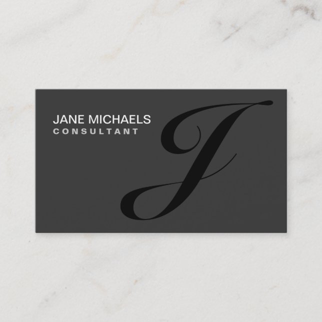 Carte De Visite Élégant professionnel de monogramme de couturier (Devant)
