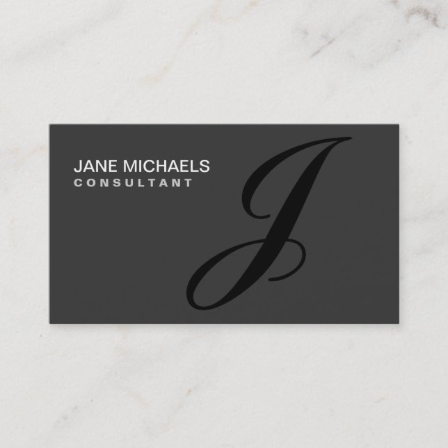 Carte De Visite Élégant professionnel de monogramme de décorateur (Devant)