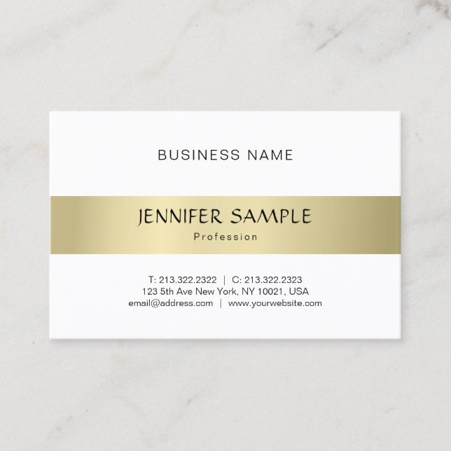 Carte De Visite Élégant professionnel de style or simple moderne u (Devant)