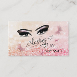 Carte De Visite Élégant professionnel design bokeh papillon maquil