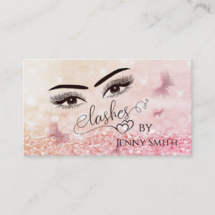 Carte De Visite Élégant professionnel design bokeh papillon maquil