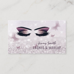 Carte De Visite Élégant professionnel design bokeh papillon maquil