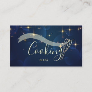 Carte De Visite Élégant professionnel, Etoiles d'or, Whisk, Cuisin