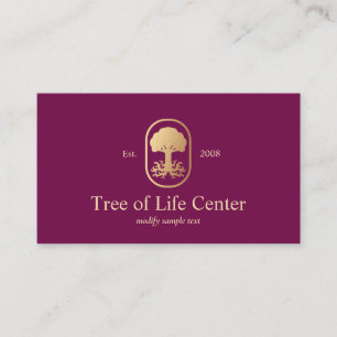 Carte De Visite Élégant professionnel Gold Tree Roots Logo Bourgog