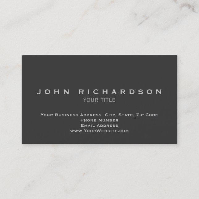 Carte de visite élégant professionnel gris clair (Devant)
