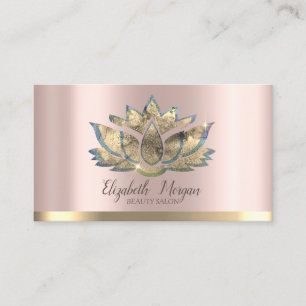 Carte De Visite Elégant professionnel Lotus Rose Gold