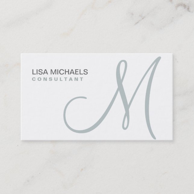 Carte De Visite Élégant professionnel maquillage de monogramme bla (Devant)