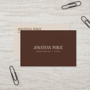 Carte De Visite Élégant professionnel marron et beige soie de luxe