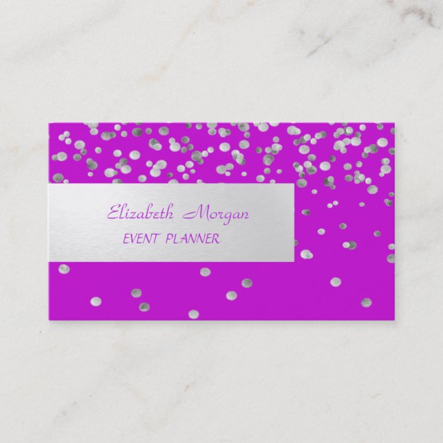 Carte De Visite Élégant professionnel, moderne, Confetti (Devant)