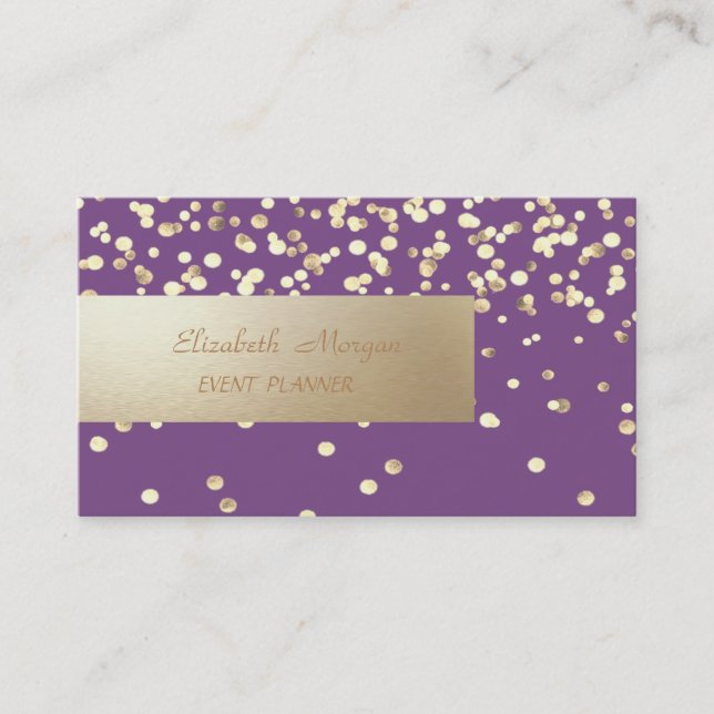 Carte De Visite Élégant Professionnel, Moderne, Confettis (Devant)