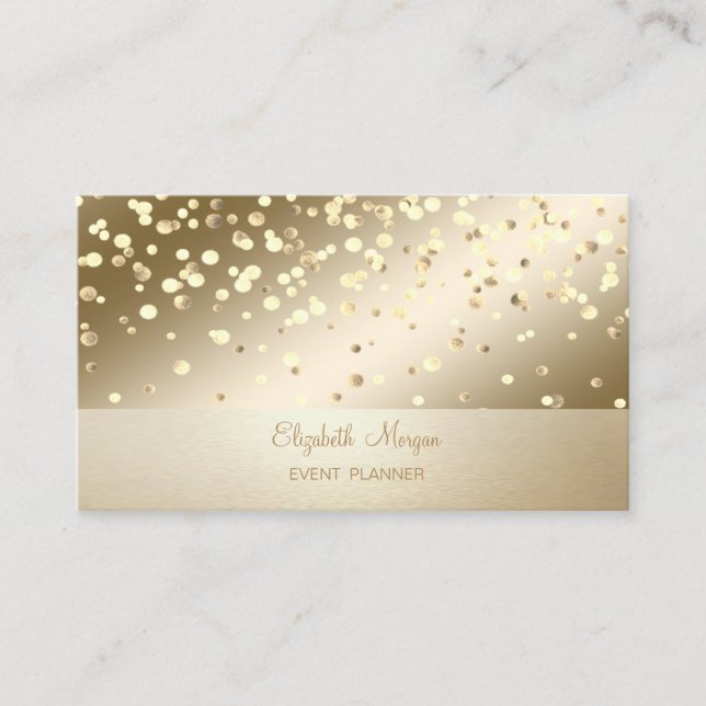 Carte De Visite Élégant Professionnel, Moderne, Confettis (Devant)
