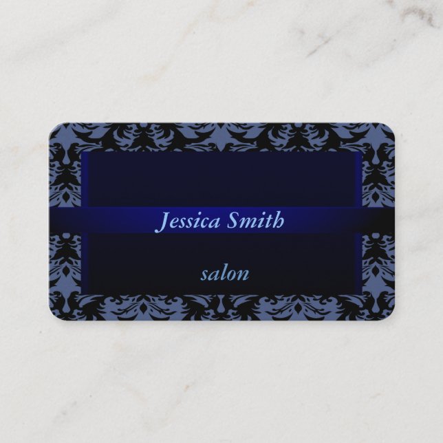 Carte De Visite Élégant professionnel moderne en velours damassé (Devant)